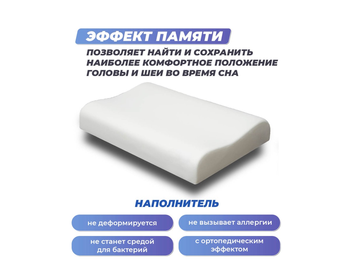 Анатомическая подушка Фабрика сна Memory-2 S