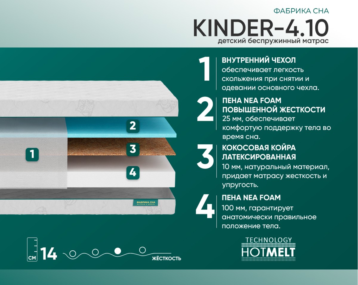 Матрас Фабрика сна Киндер-4.10 70х160