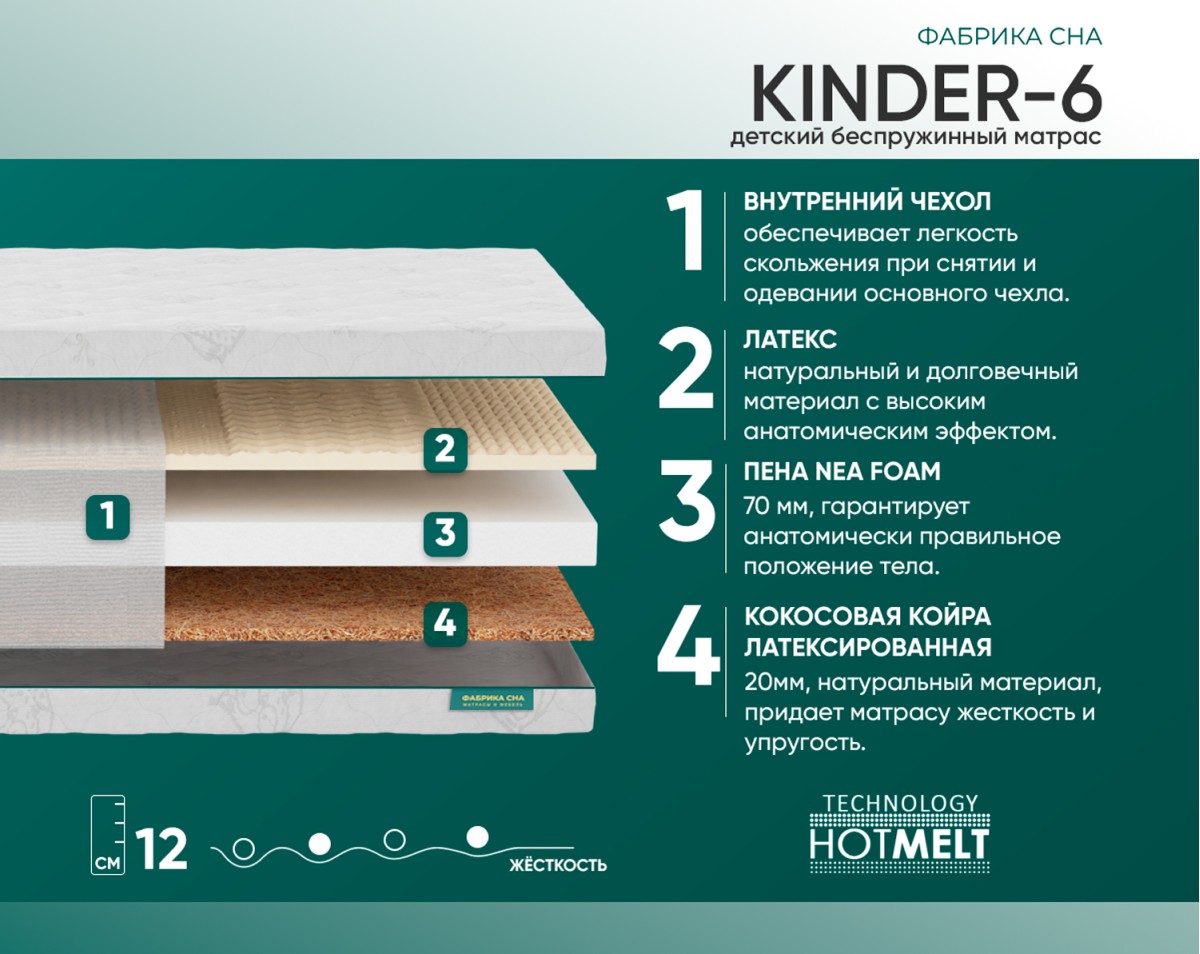 Матрас Фабрика сна Киндер-6 70х140