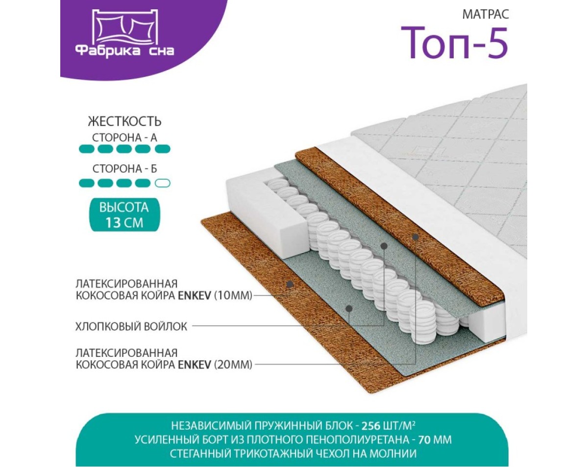 Матрас Фабрика сна Топ-5 70х160