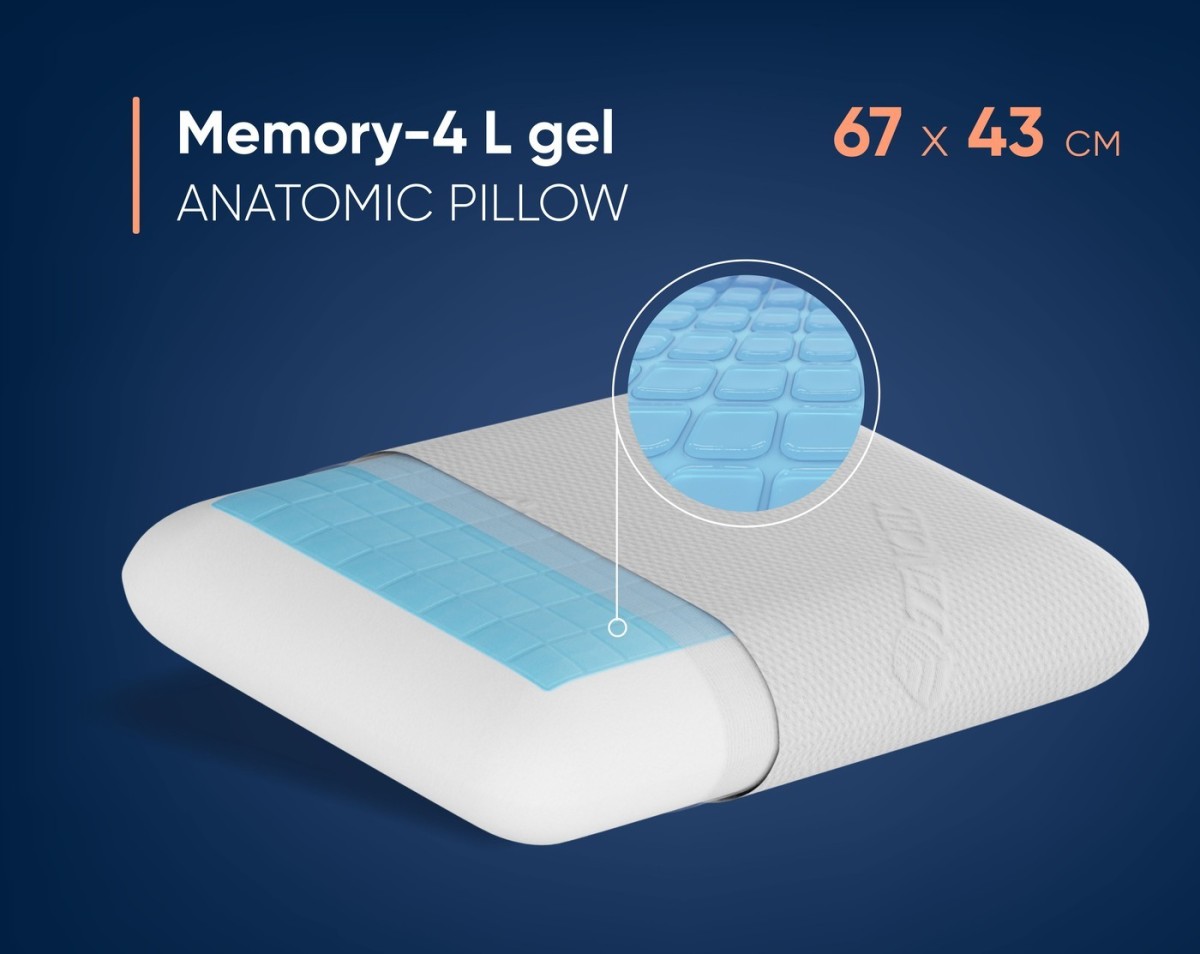 Анатомическая подушка Фабрика сна Memory-4 L gel